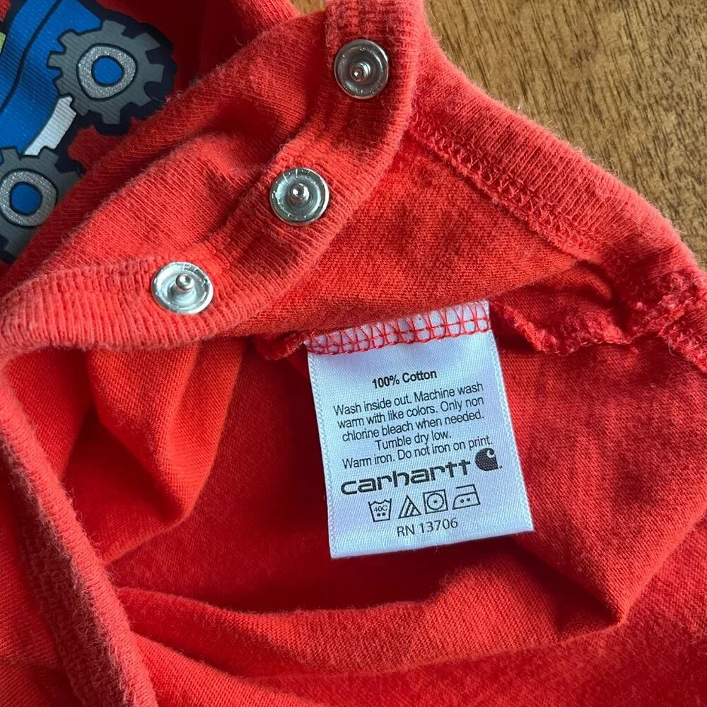 Carhartt construction trucks onesie 6m